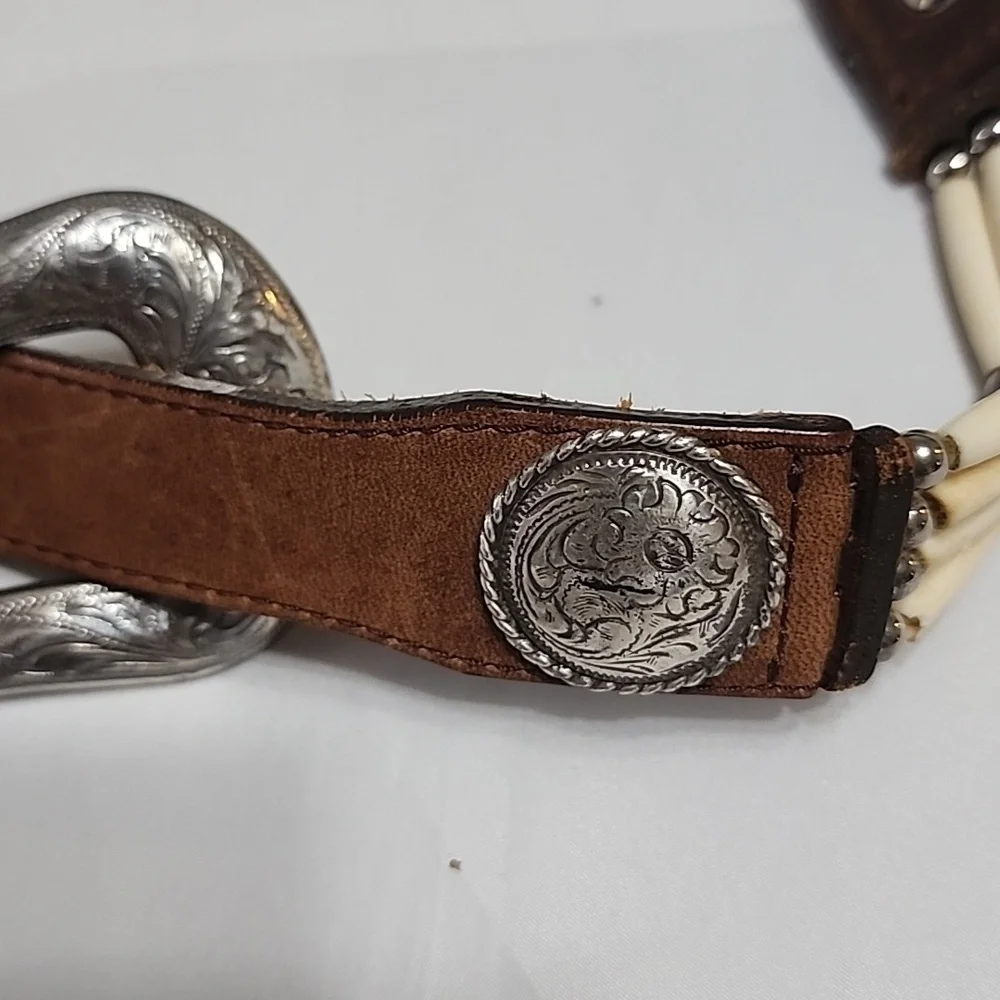 Vintage Tony Lama Cutting Champ Western Belt Fits 33-37" - Picture 4 of 8